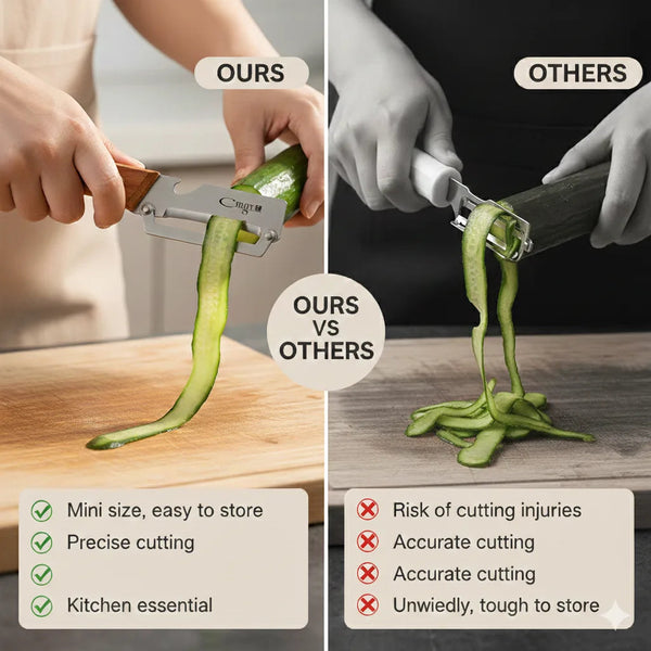 PurePeeler™ – Stainless Steel Vegetable Peeler | Wooden Handle + Bottle Opener | Rust-Free